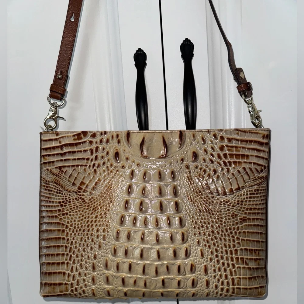 Brahmin All Day Croc Embossed Crossbody Clutch - Picture 5 of 17